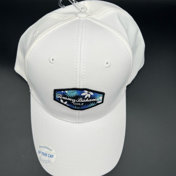 Tommy Bahama Golf White Baseball Cap Snapback Hat Blue Floral Patch - Picture 7 of 10